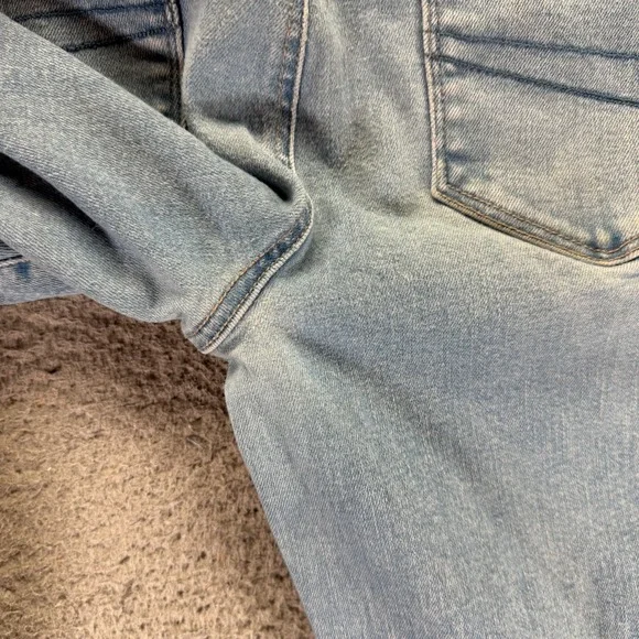 American Eagle Outfitters Luxe Jeans Womens 10 Blue Denim Flared Faded Stretch - Picture 12 of 13